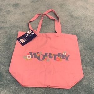 Pink Worthy Tote Bag NWT
